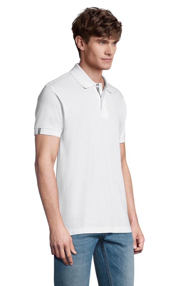 Patriot Herren Poloshirt Kurzarm in Farbe White / Black