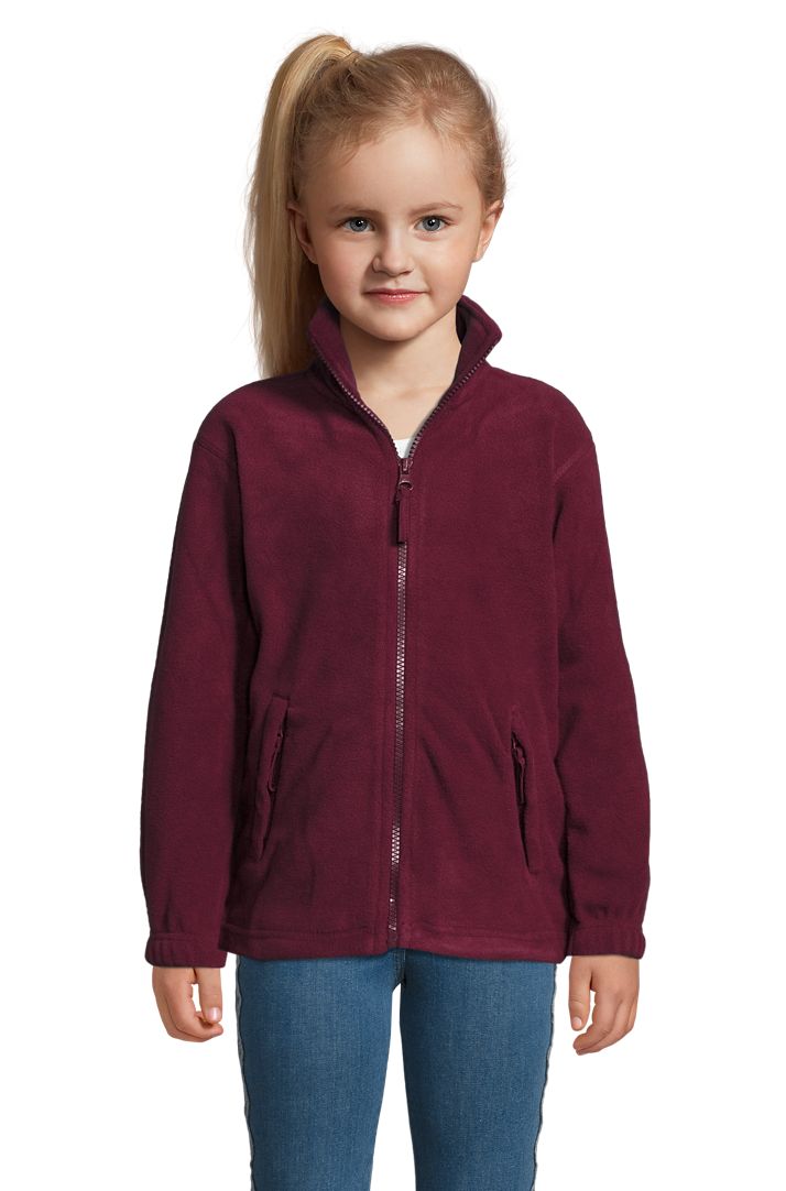 North Kids Kinder Fleece Jacke in Farbe Burgundy