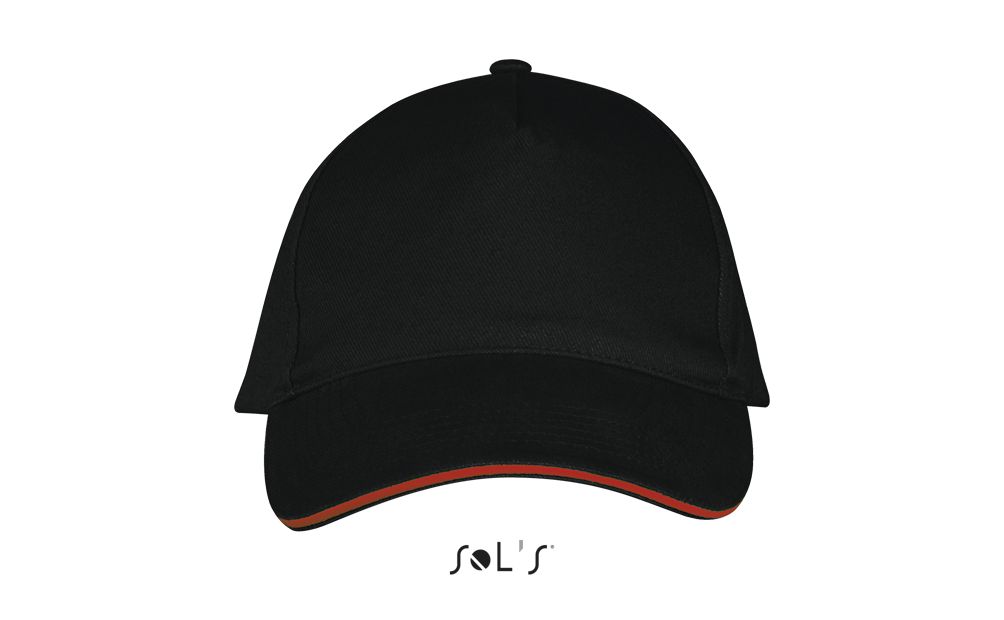 Long Beach 5 Panel Cap in Farbe Black / Red