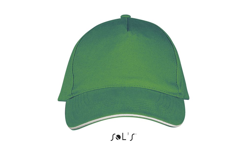 Long Beach 5 Panel Cap in Farbe Kelly green / White