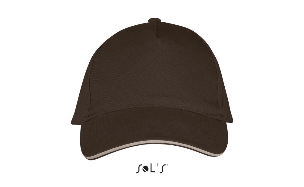 Long Beach 5 Panel Cap in Farbe Chocolate / Beige