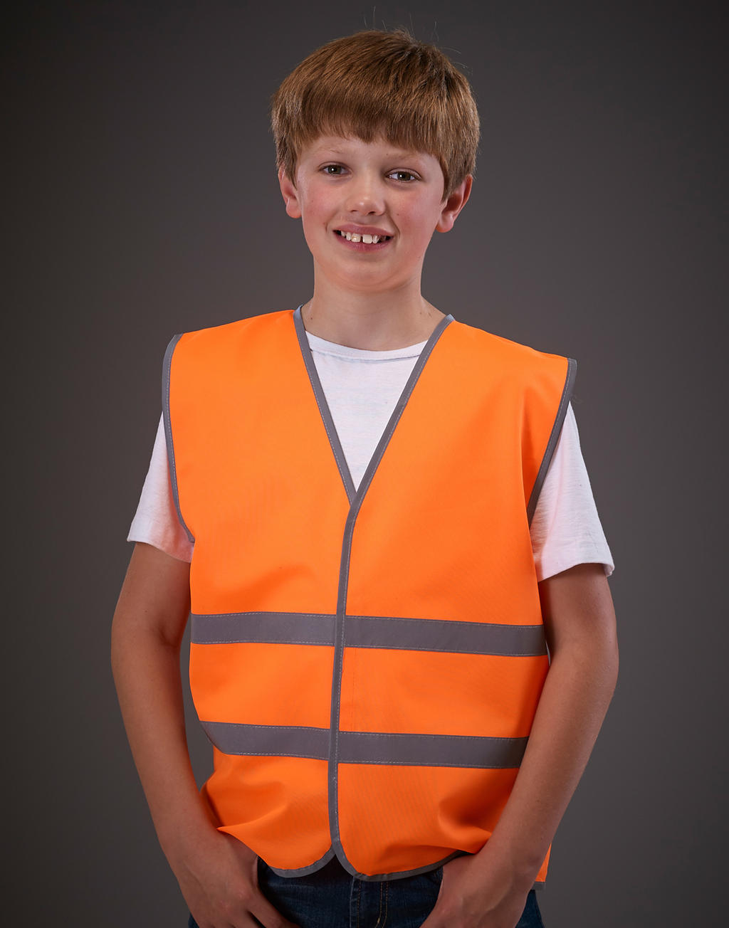  Kids Fluo Reflective Border Waistcoat in Farbe Royal Blue