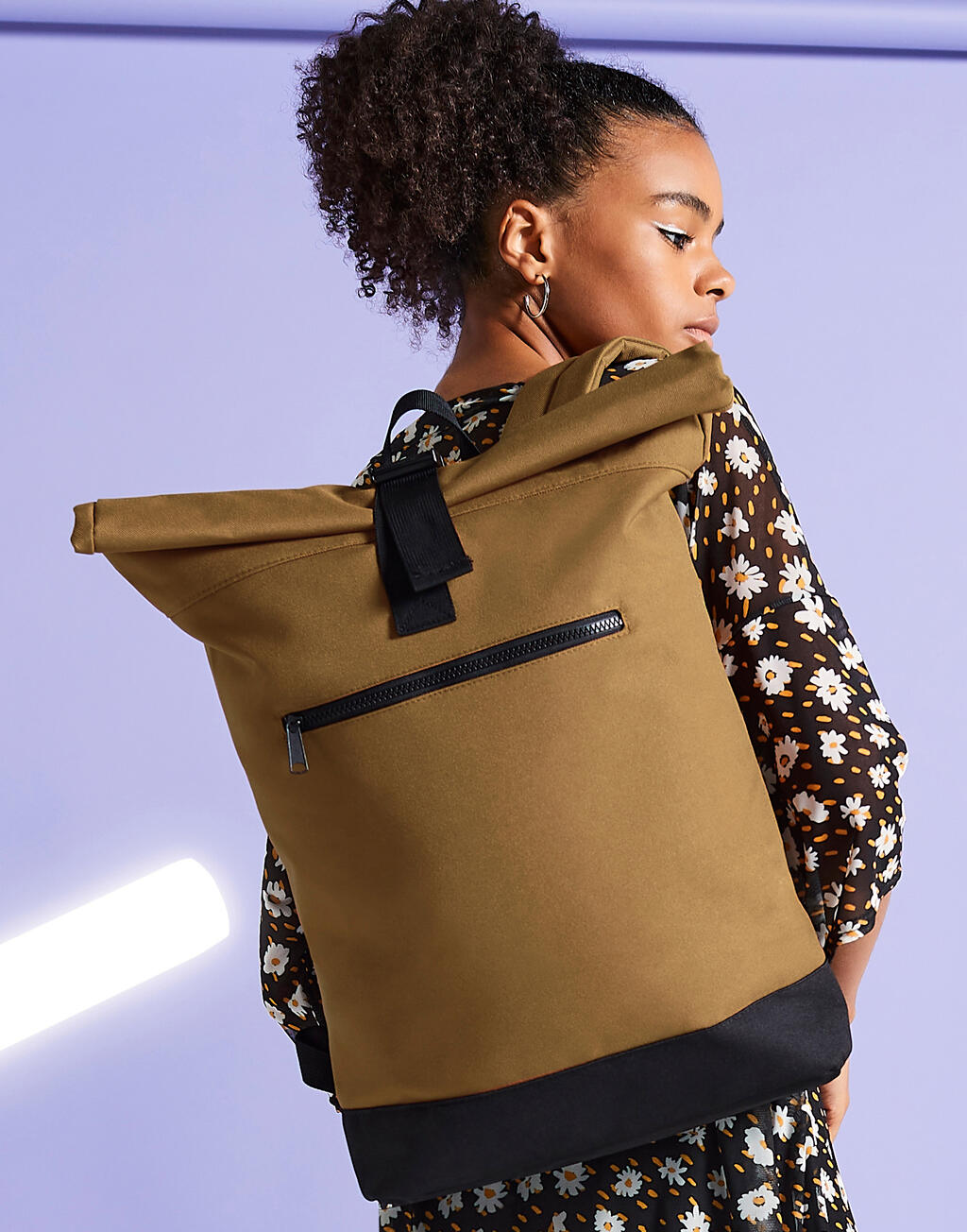  Roll-Top Backpack in Farbe Black