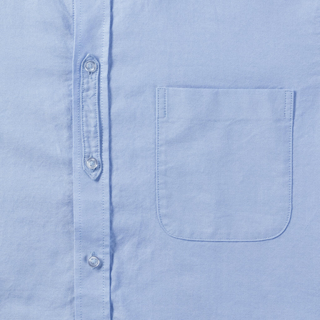  Men's LS Tailored Washed Oxford Shirt in Farbe White/Oxford Blue