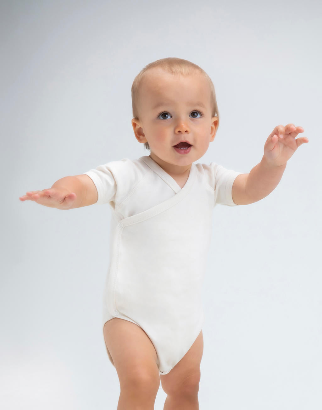  Baby Kimono Bodysuit in Farbe White