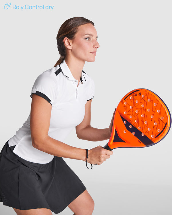 Poloshirt Tamil Woman  in Farbe White/Black