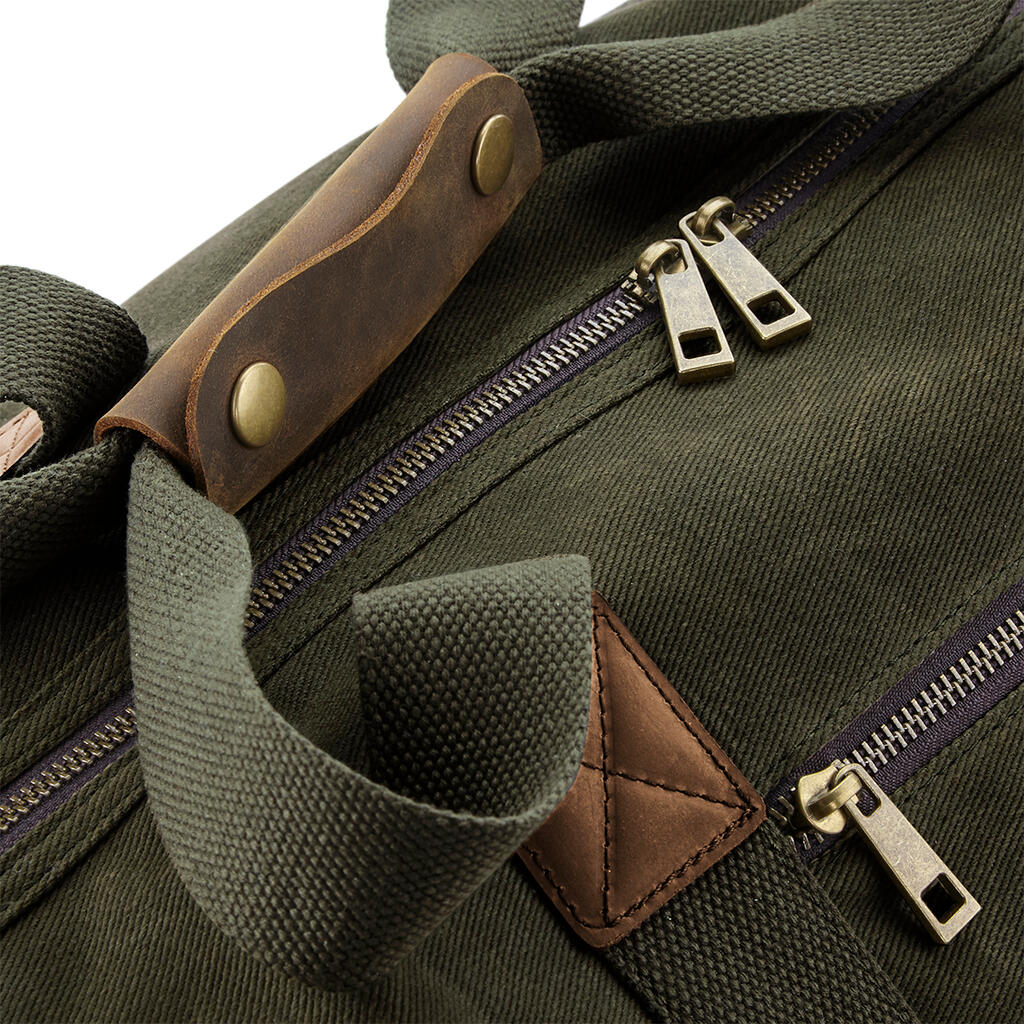 Heritage Waxed Canvas Holdall in Farbe Black