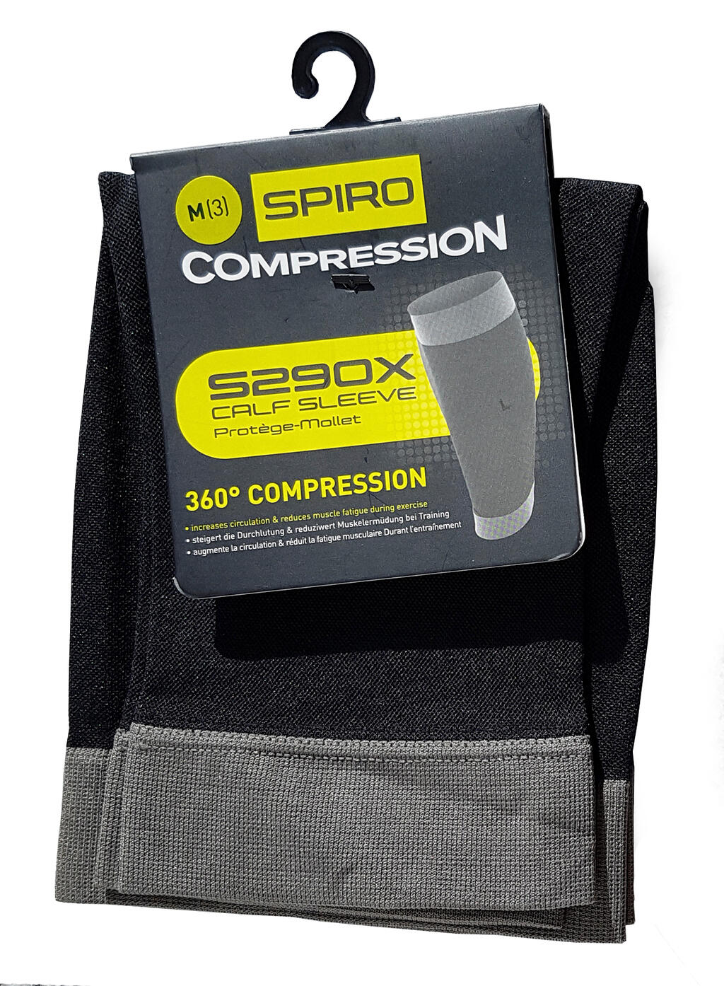 Compression Calf Sleeve in Farbe Black/Grey