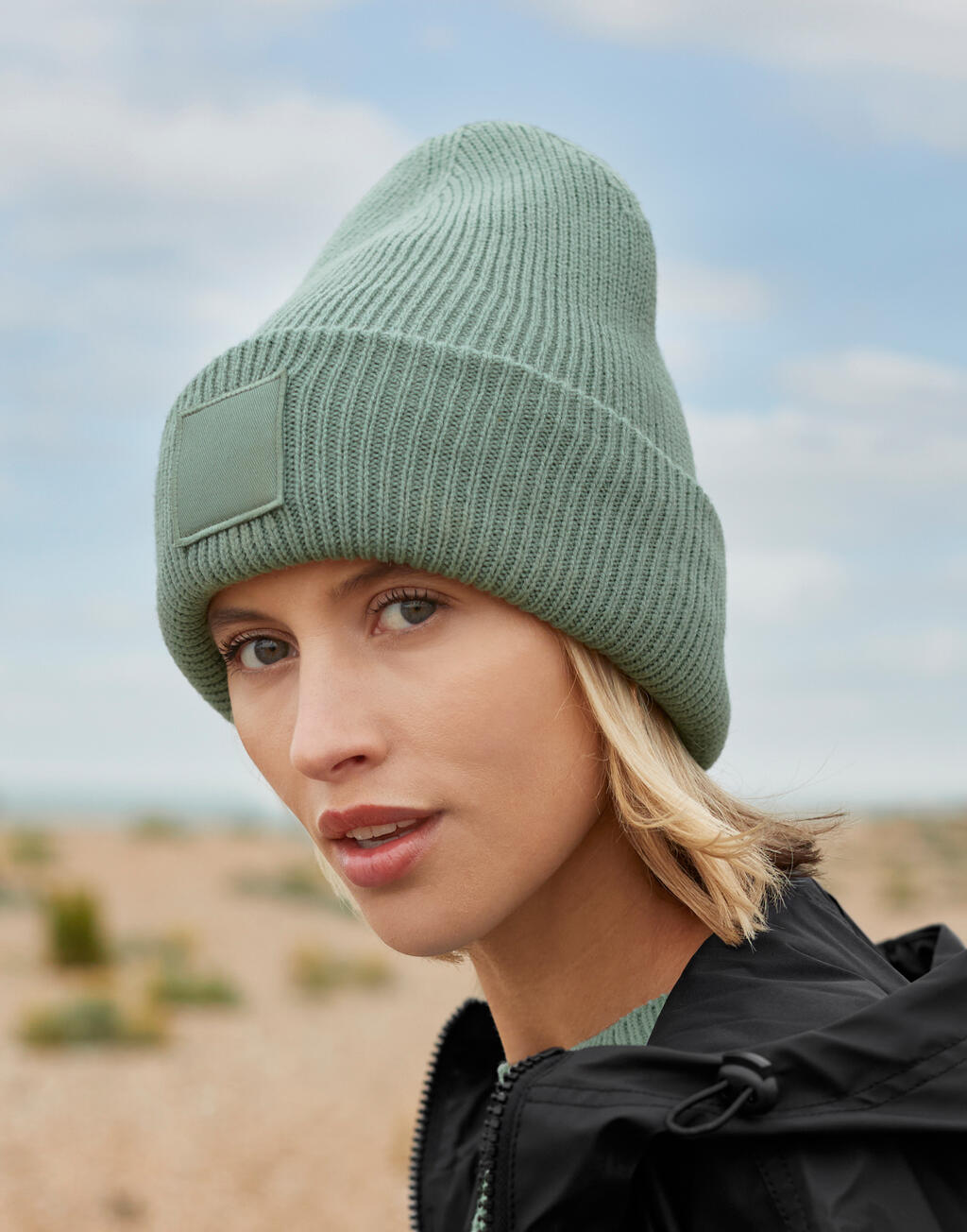 Deep Cuffed Tonal Patch Beanie - ShirtStore