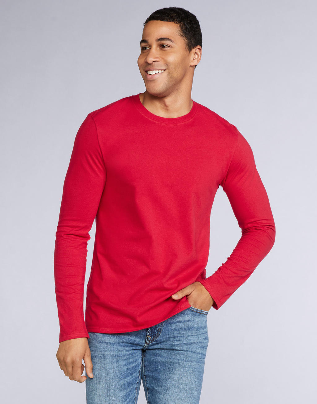  Softstyle® Long Sleeve Tee in Farbe White