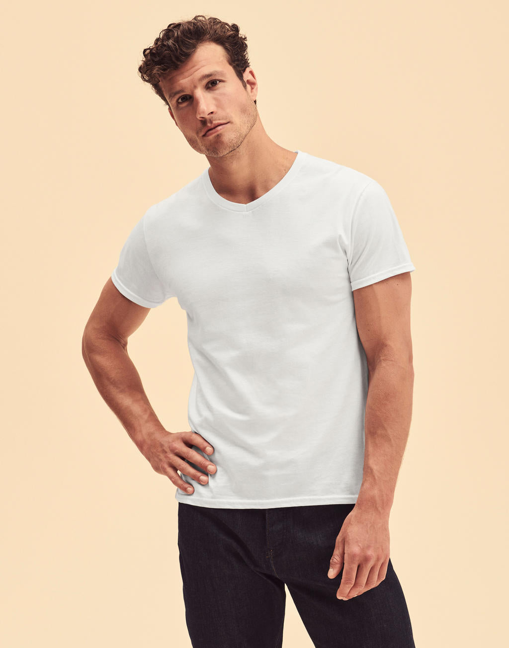  Iconic 150 V Neck T in Farbe White
