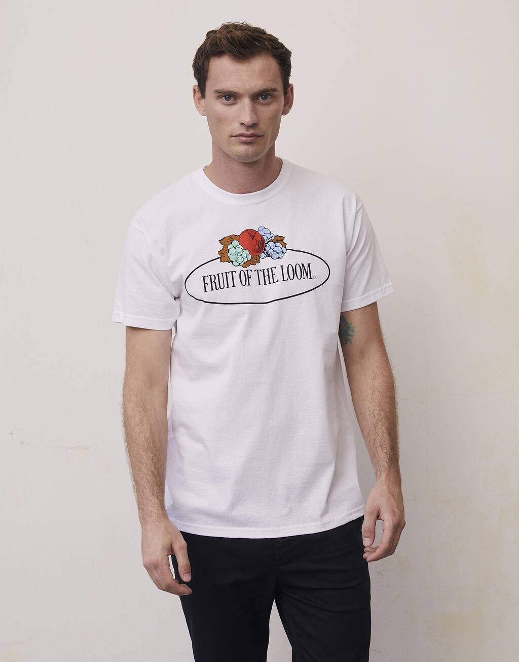  Vintage T Large Logo Print in Farbe White