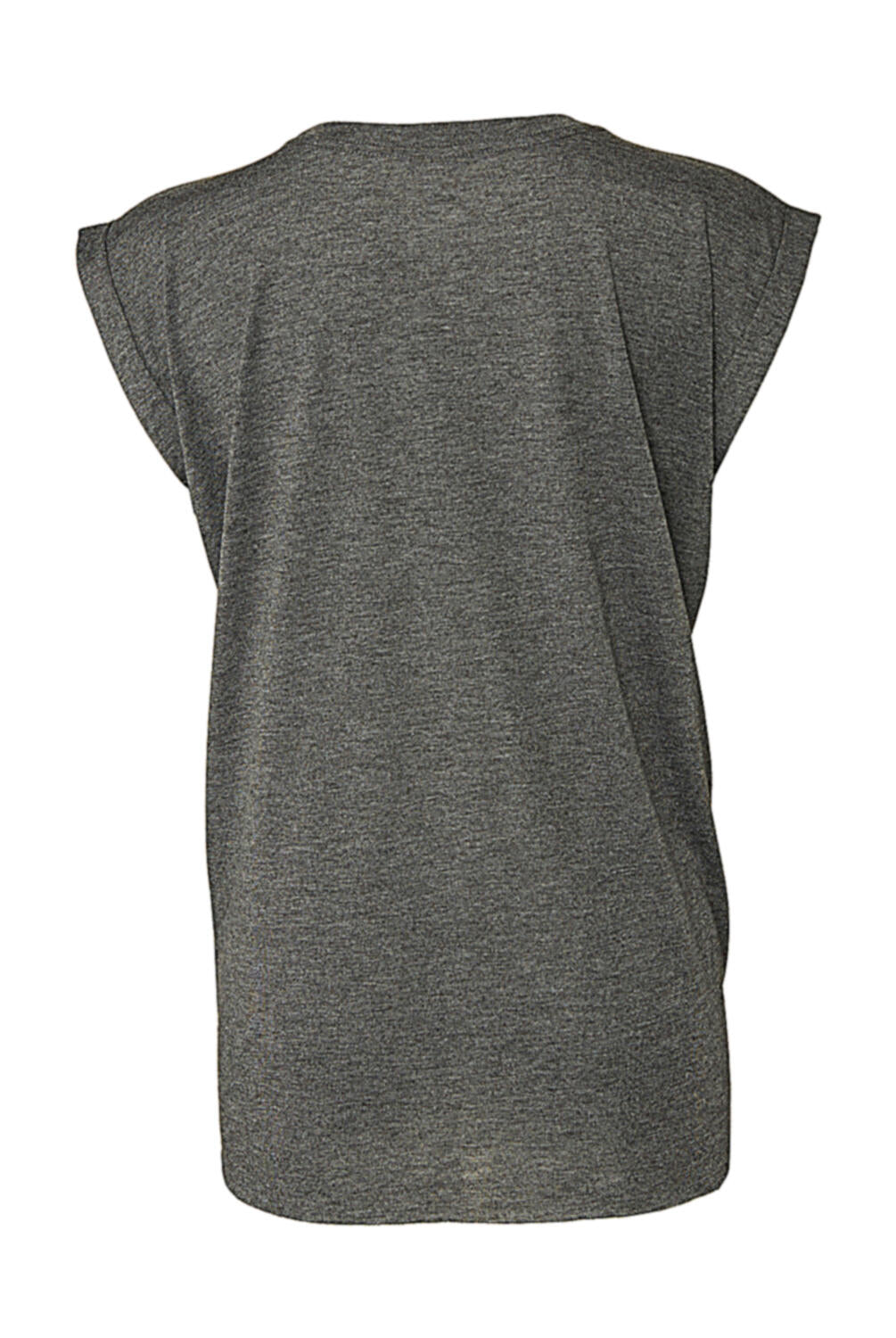  Women's Flowy Muscle Tee Rolled Cuff in Farbe White