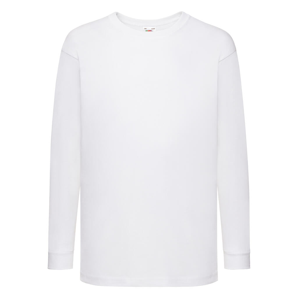  Kids' Valueweight Long Sleeve T in Farbe White