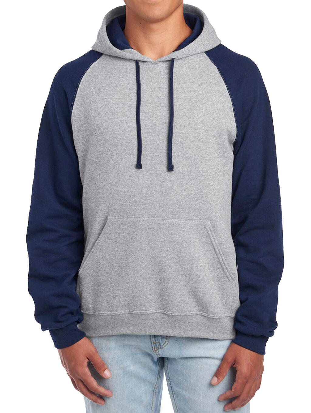 NuBlend Colour Block Raglan Hooded Sweatshirt in Farbe Oxford / J. Navy