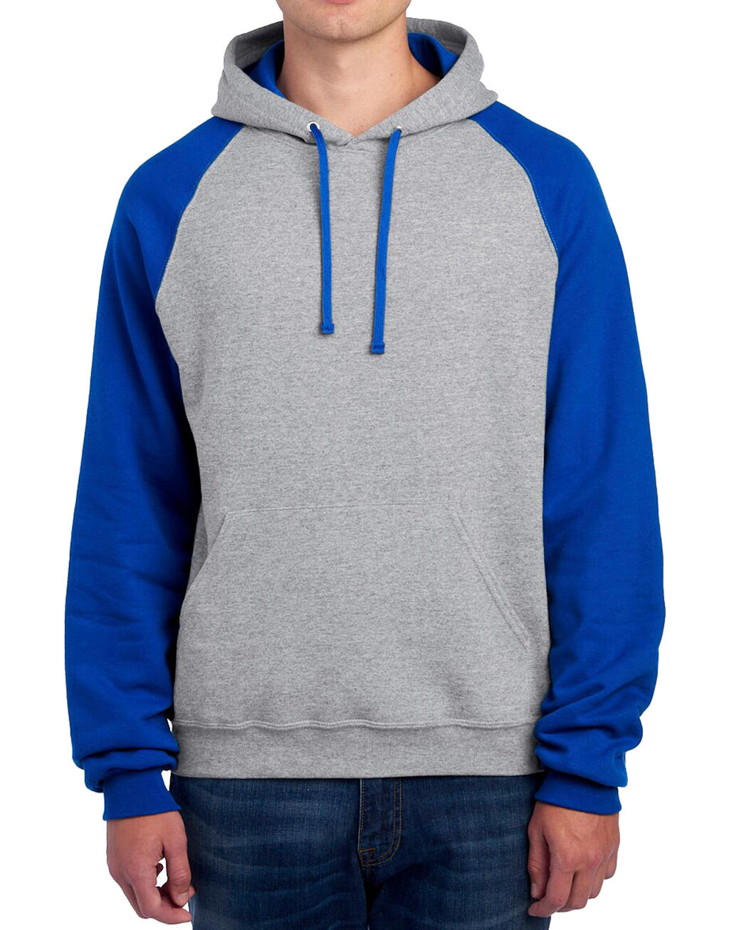 NuBlend Colour Block Raglan Hooded Sweatshirt in Farbe Oxford / Royal