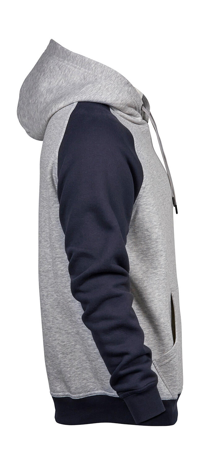  Two-Tone Hooded Sweatshirt in Farbe Heather/Navy