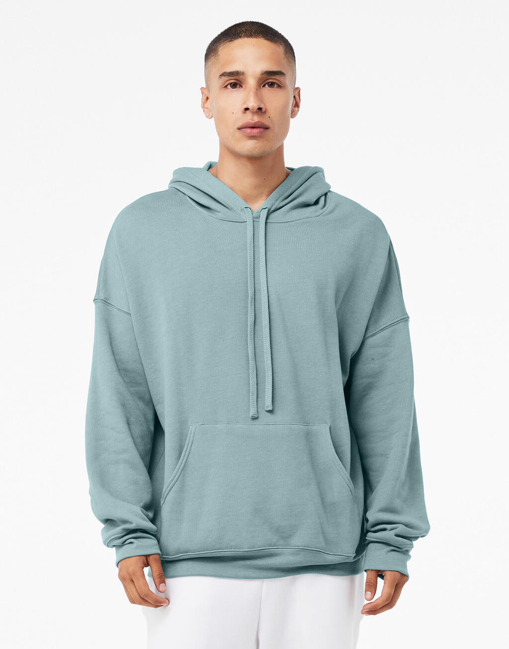 Unisex Sponge Fleece Pullover DTM Hoodie in Farbe Heather Blue Lagoon
