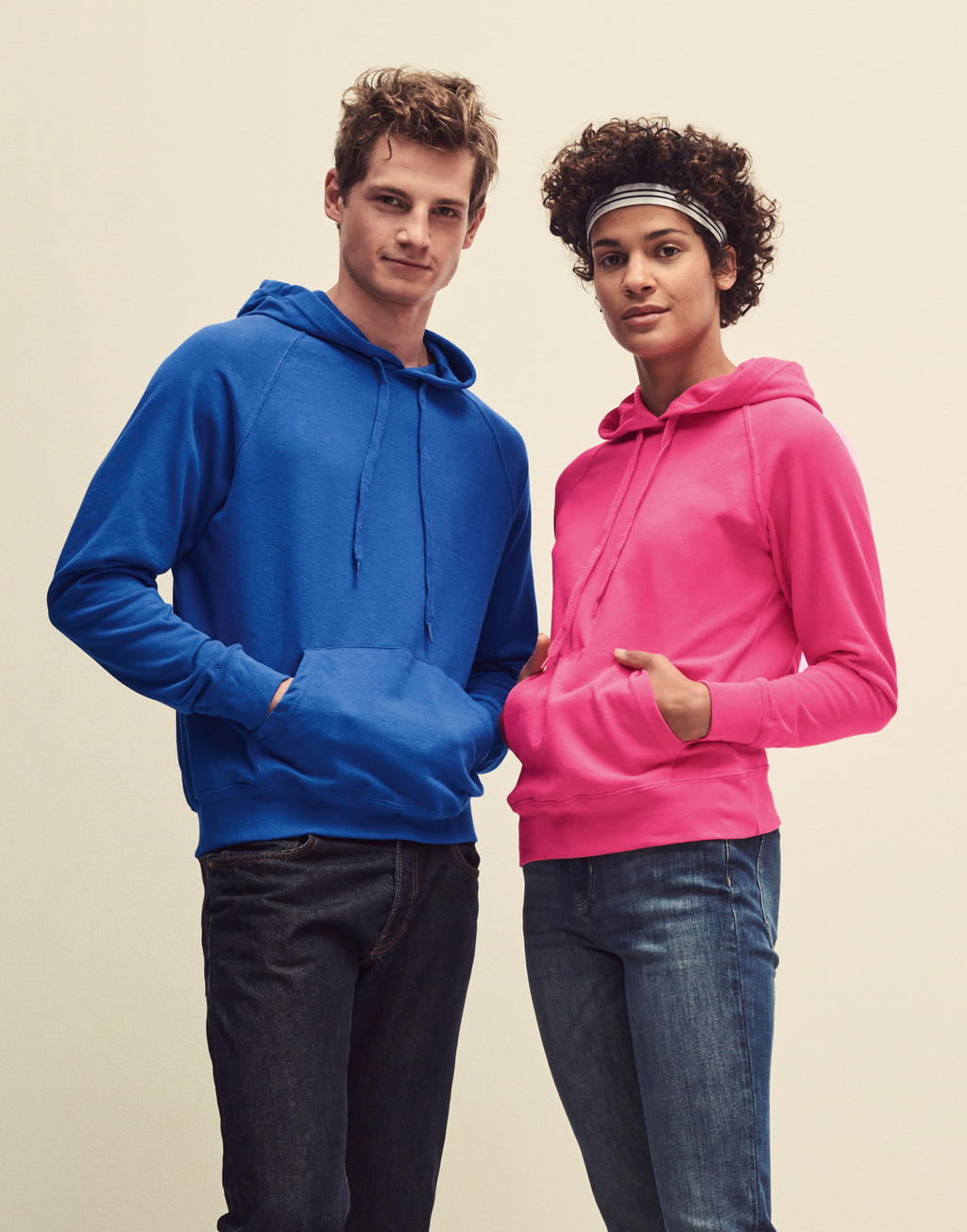  Ladies' Lightweight Hooded Sweat in Farbe White