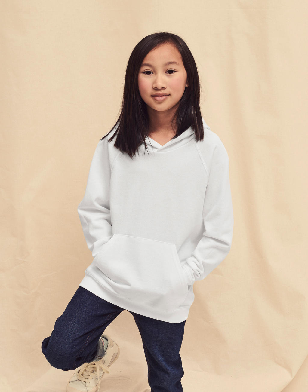  Kids' Lightweight Hooded Sweat in Farbe White