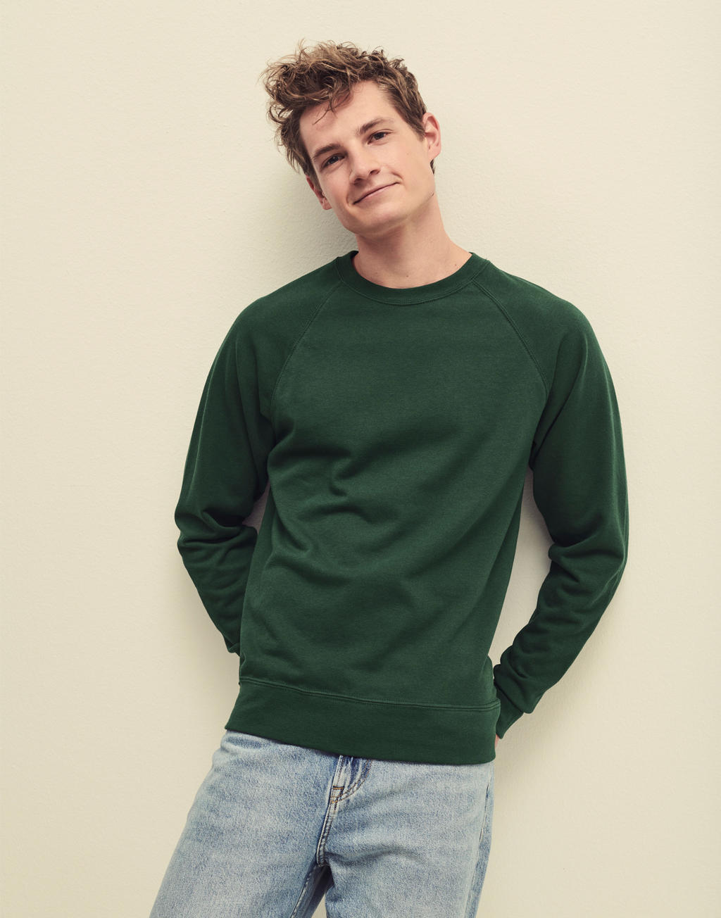  Lightweight Raglan Sweat in Farbe White