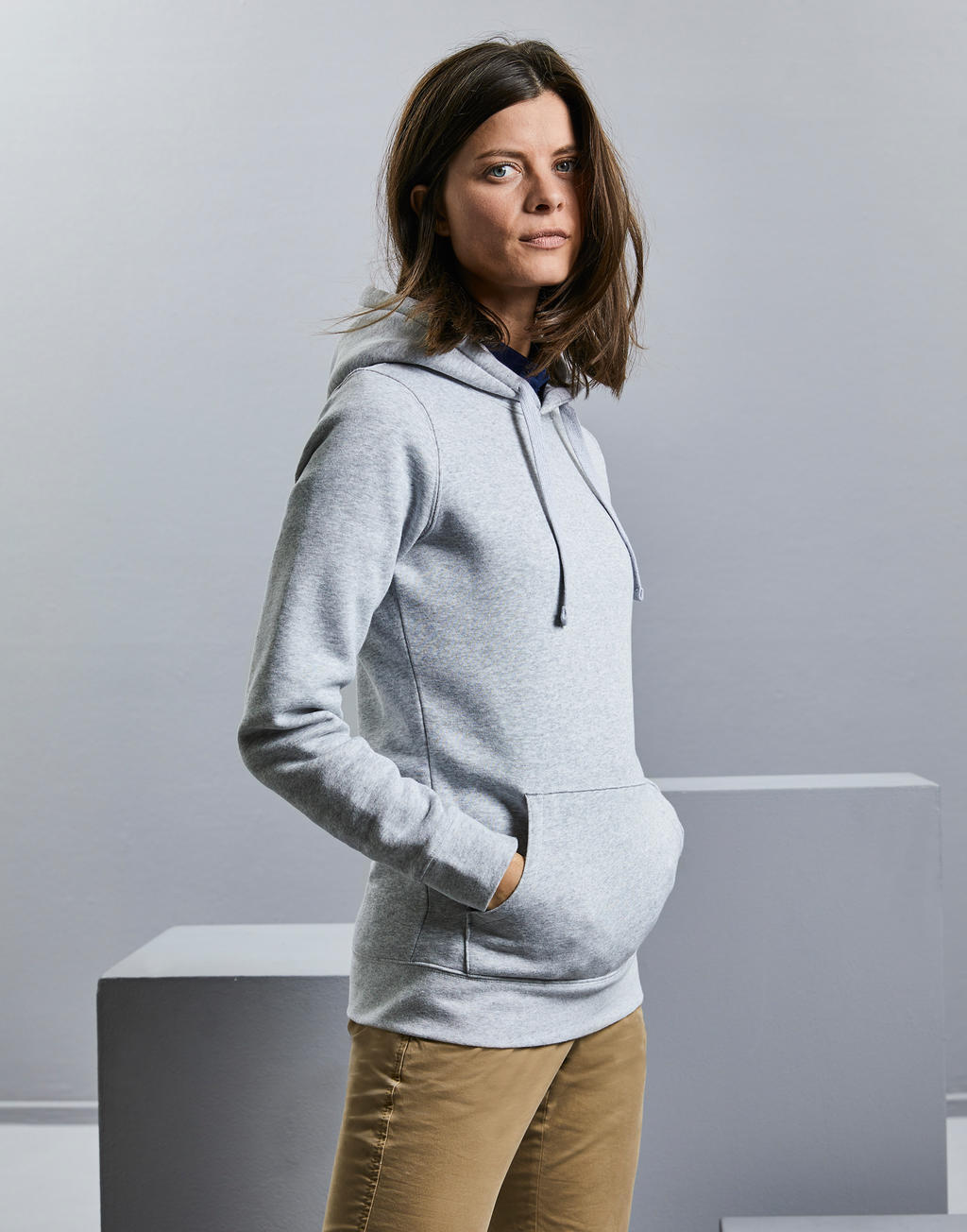  Ladies' Authentic Hooded Sweat in Farbe White