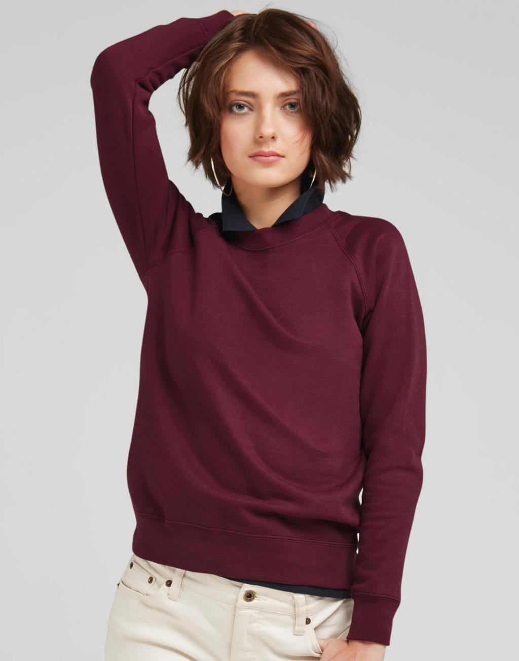  Ladies' Raglan Sweat in Farbe Black