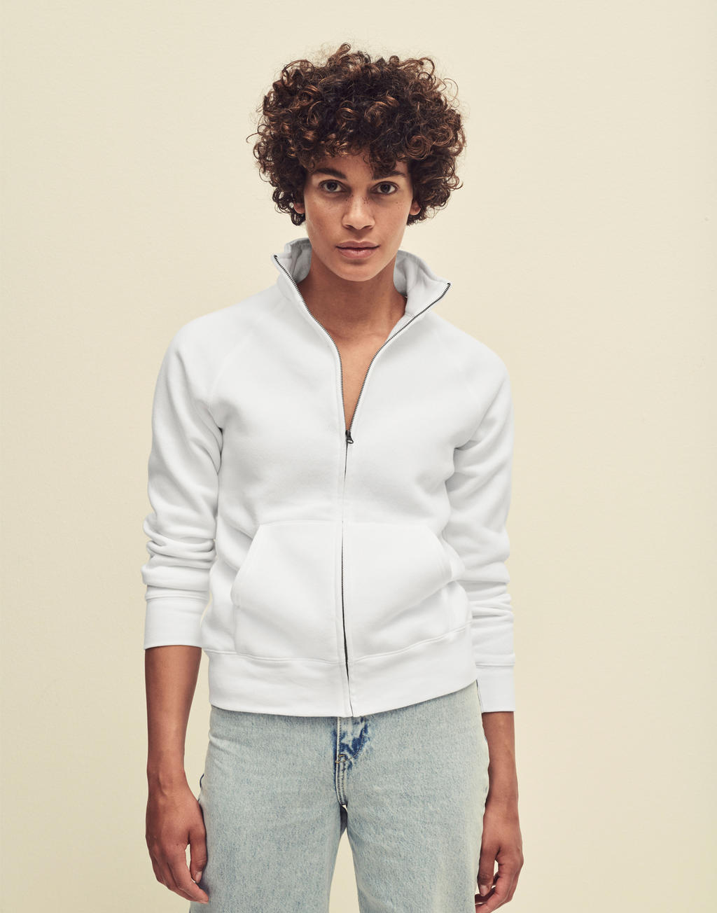  Ladies' Premium Sweat Jacket in Farbe White