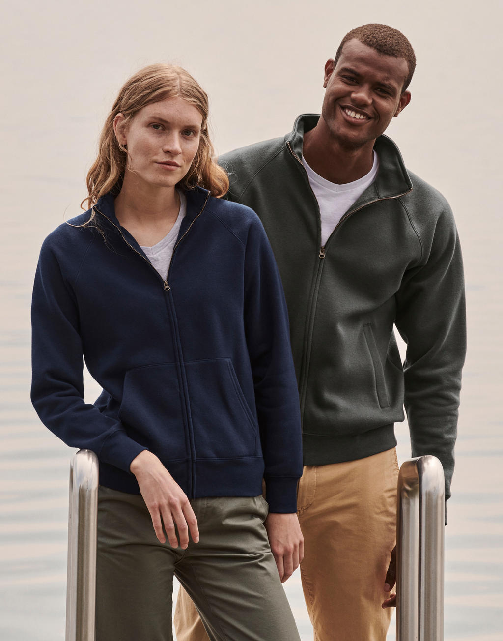  Ladies' Premium Sweat Jacket in Farbe White