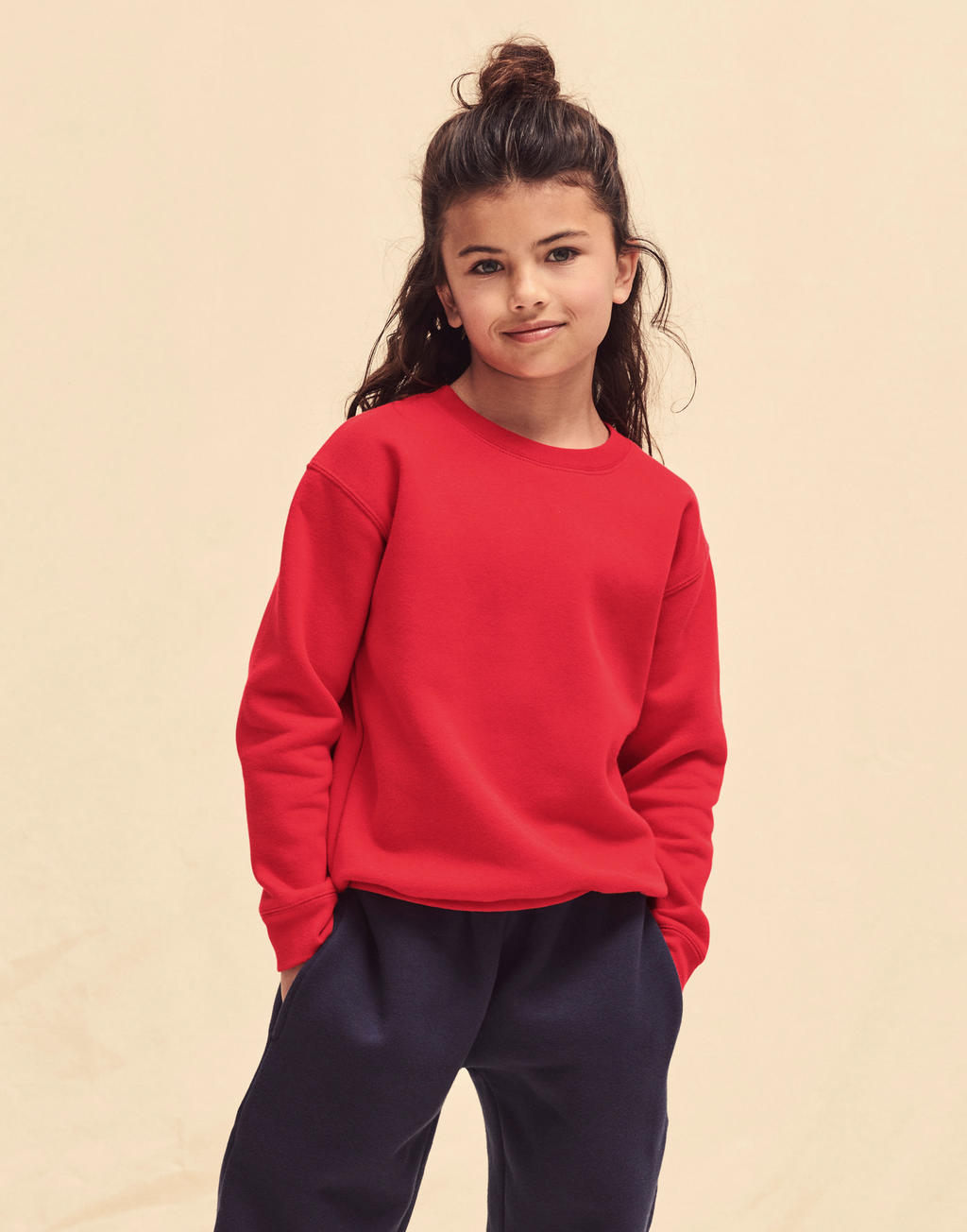  Kids' Premium Set-In Sweat in Farbe White