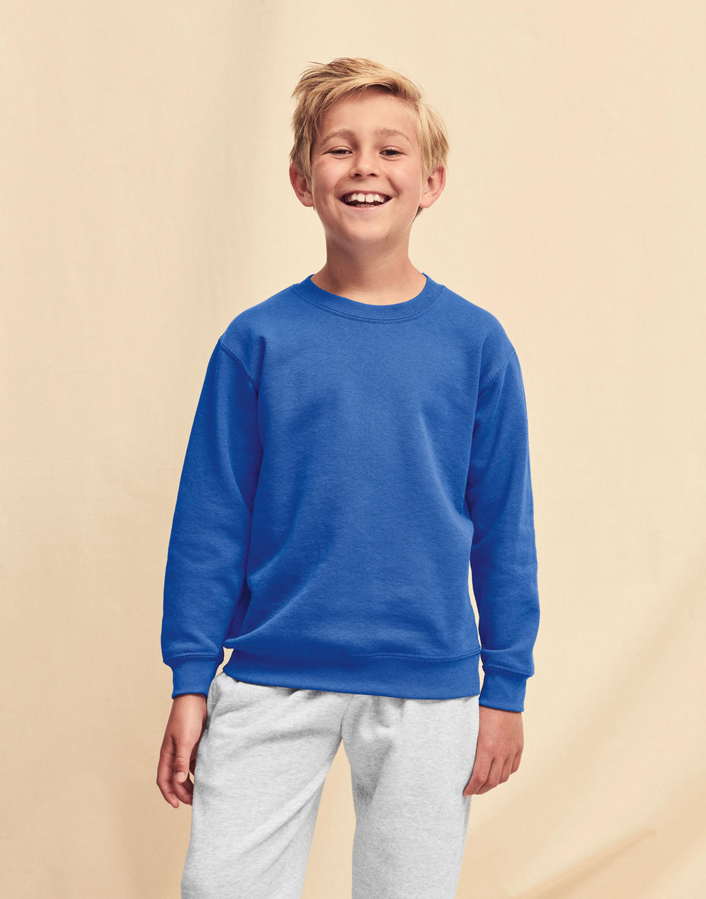  Kids' Classic Set-In Sweat in Farbe White