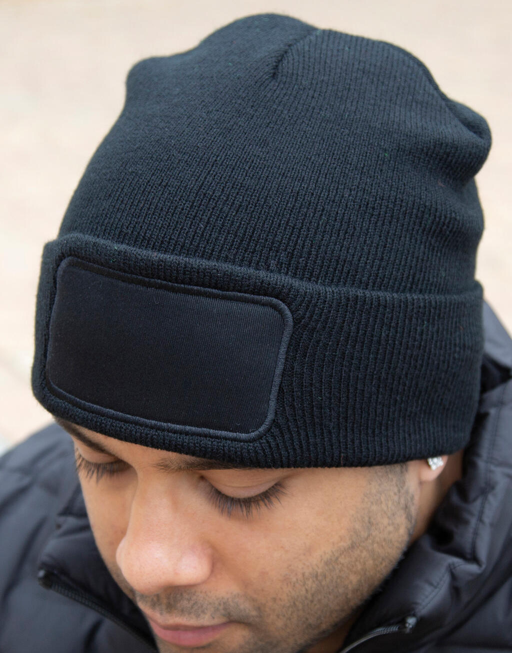  Double Knit Thinsulate™ Printers Beanie in Farbe Black