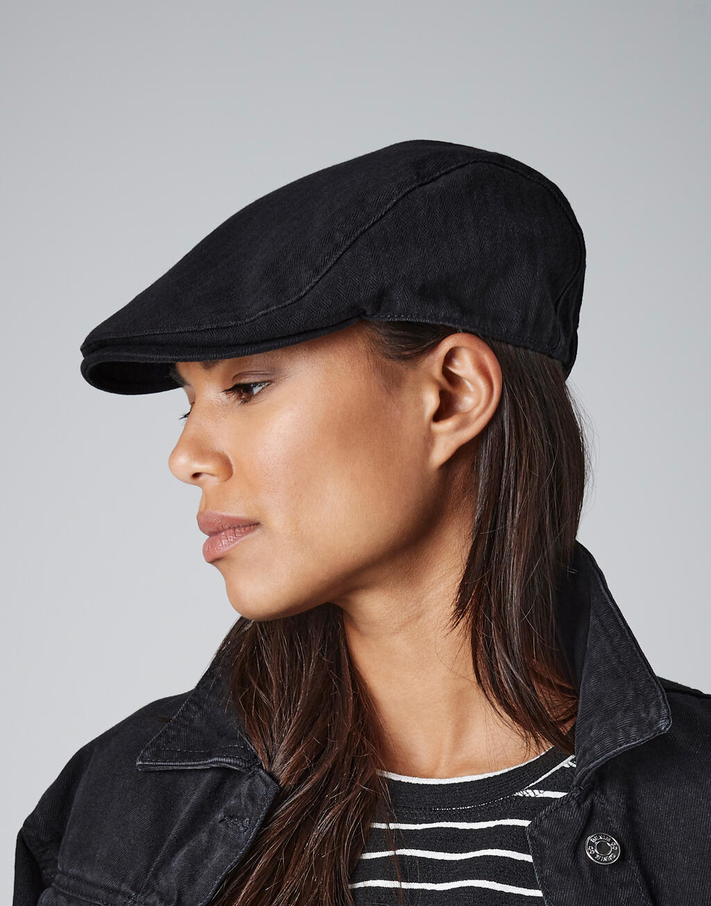  Vintage Flat Cap in Farbe Black