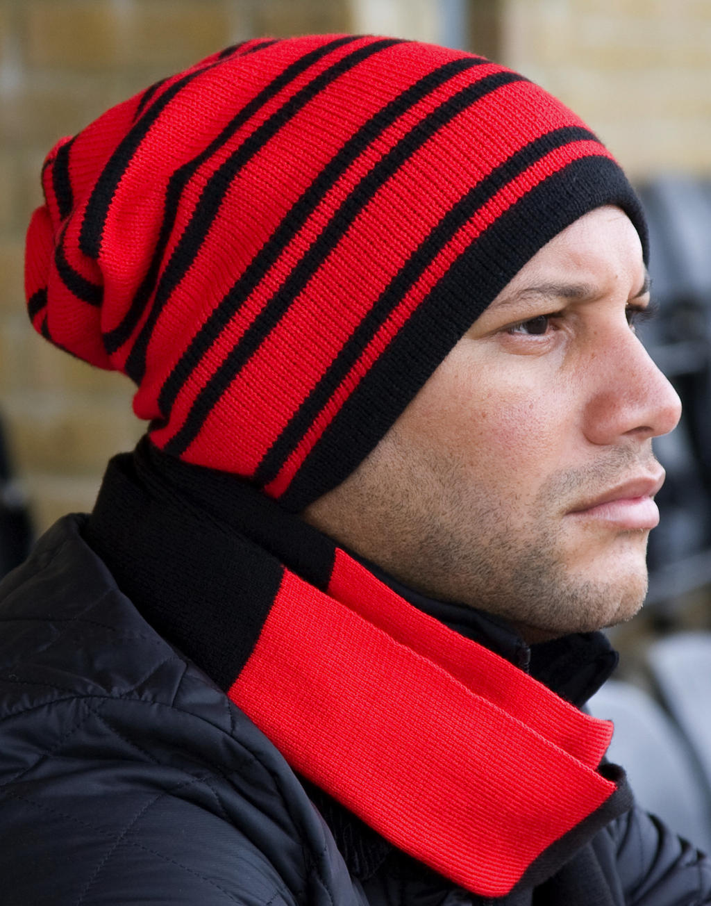  Team Reversible Beanie in Farbe Black/White/Black