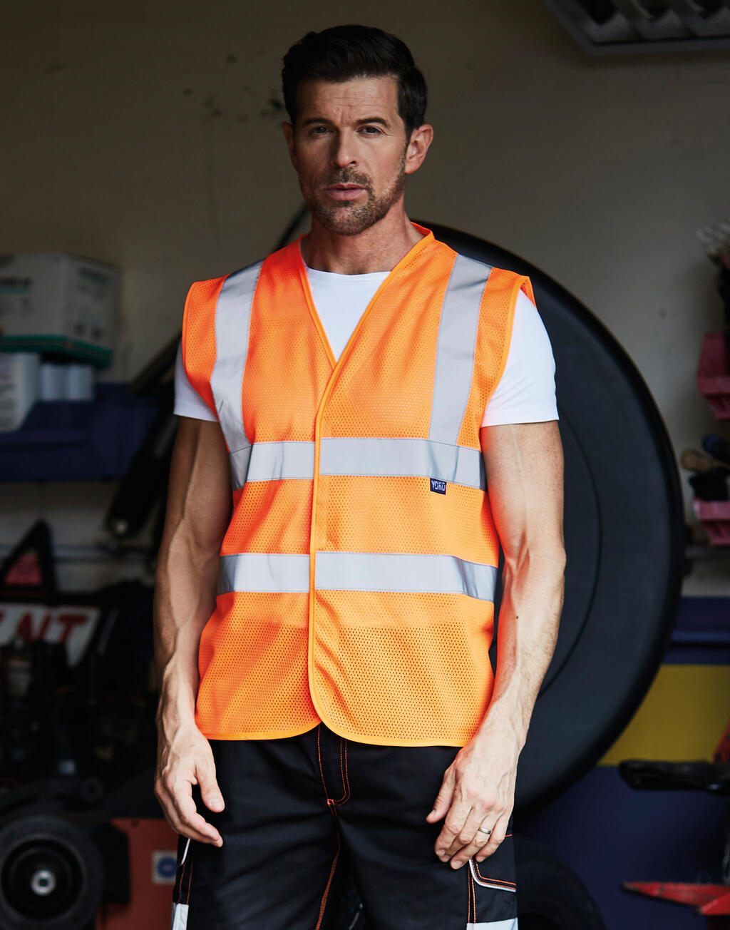  Fluo Open Mesh Waistcoat in Farbe Fluo Orange