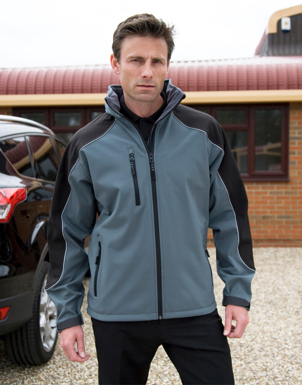  Ice Fell Hooded Softshell Jacket in Farbe Grey/Black