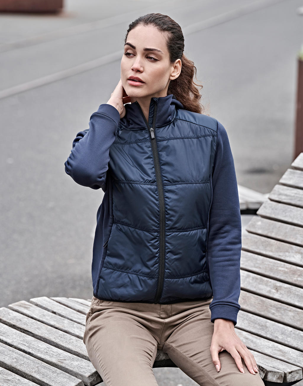Womens Hybrid-Stretch Hooded Jacket - ShirtStore