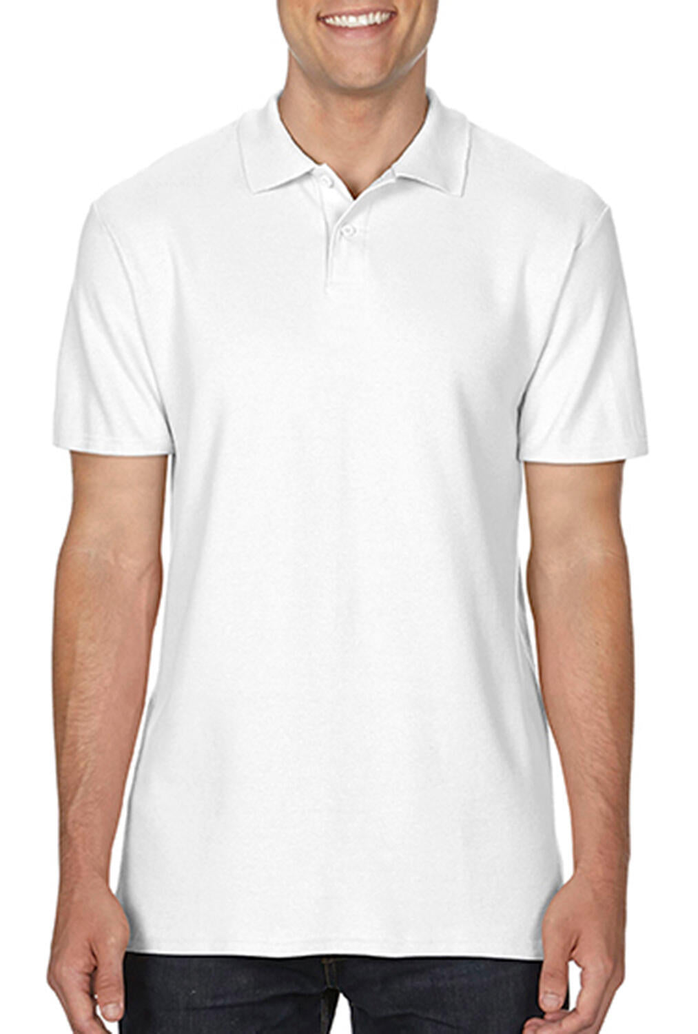  Softstyle® Adult Double Pique Polo in Farbe White