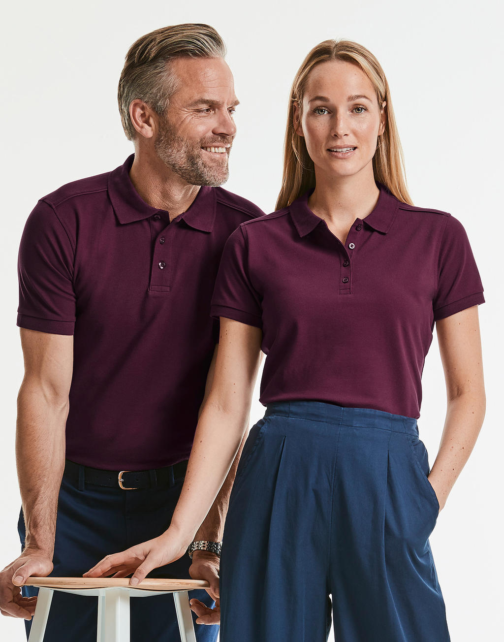  Ladies' Tailored Stretch Polo in Farbe White