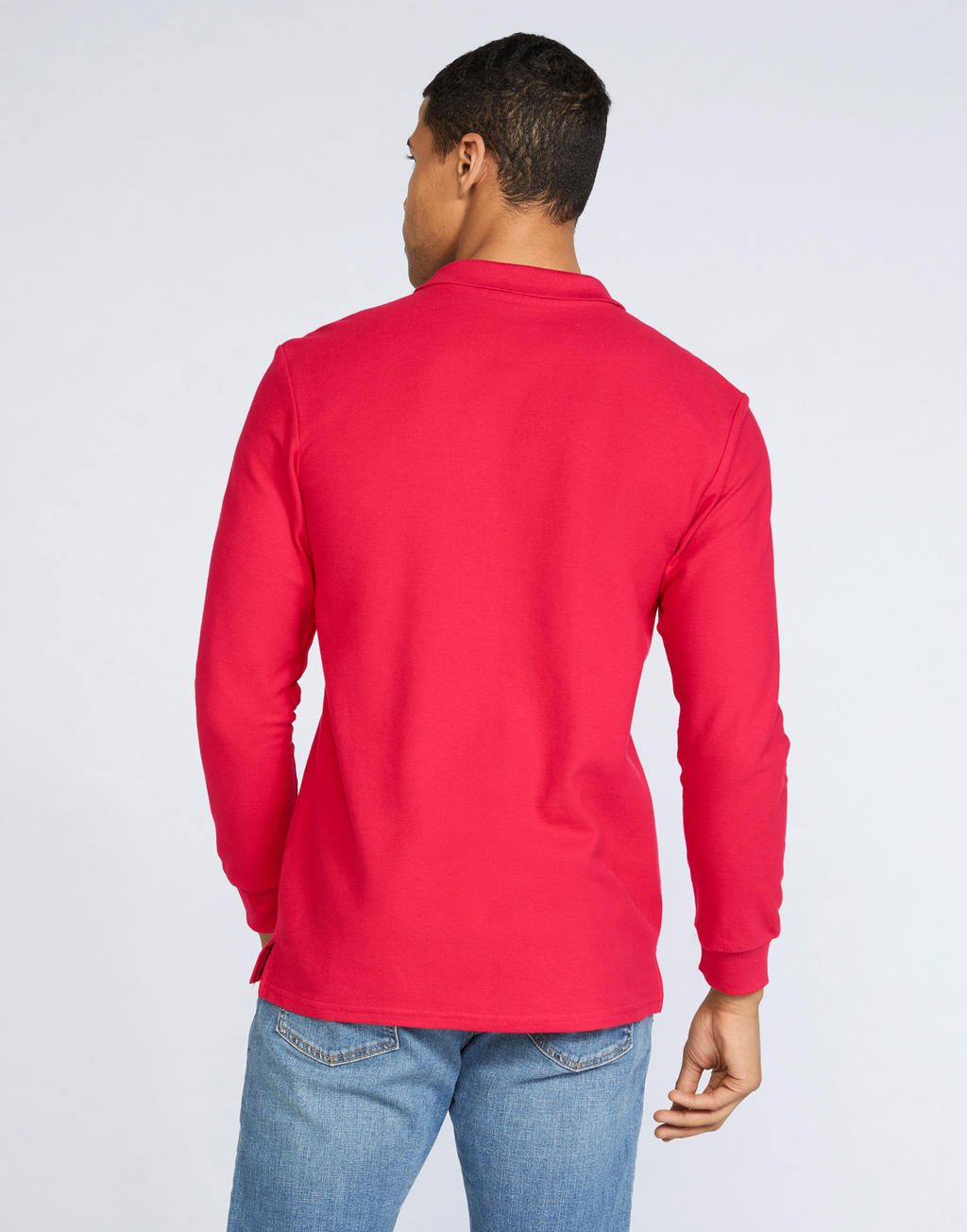  Premium Cotton Adult Double Piqué Polo LS in Farbe White