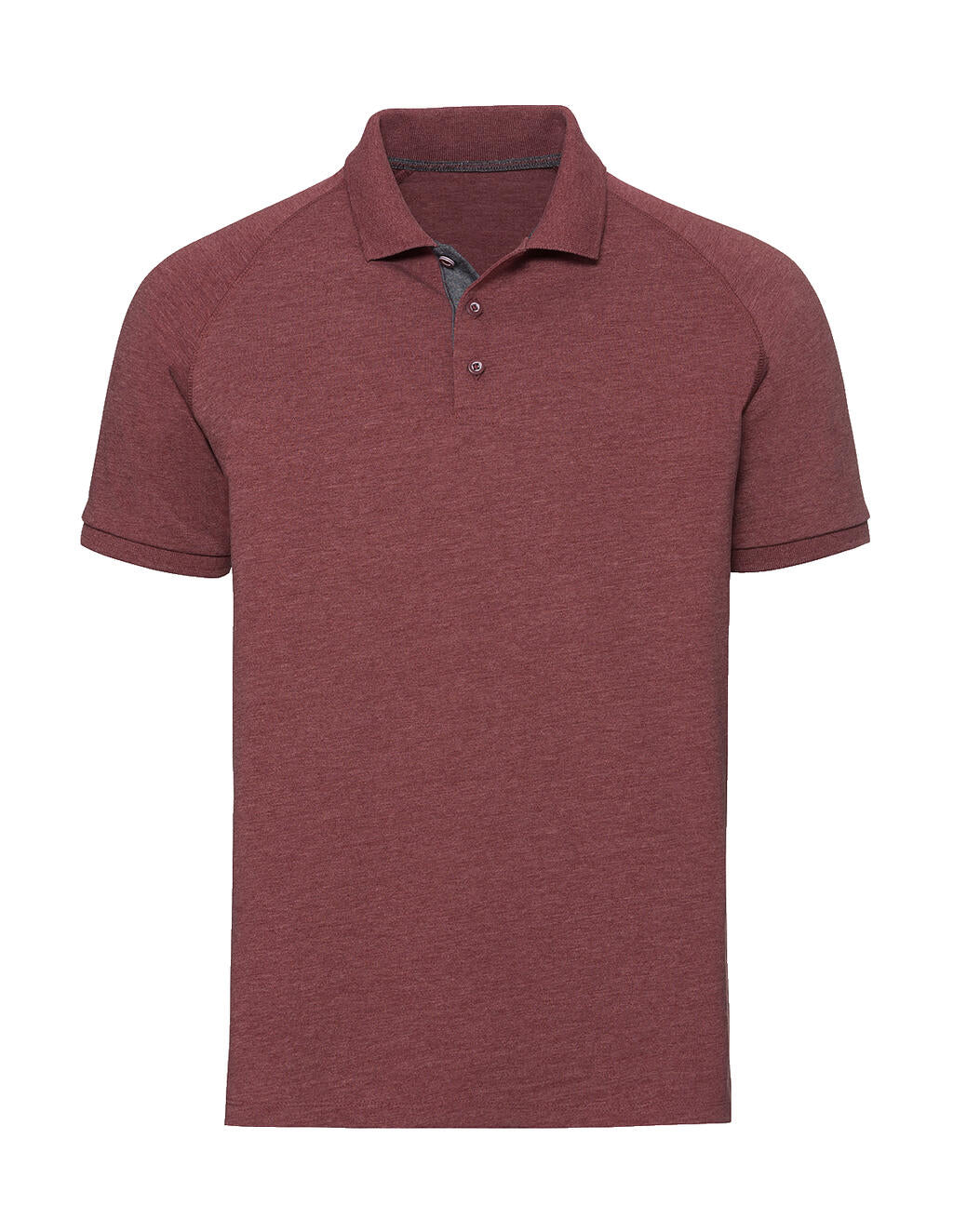  Men's HD Raglan Polo in Farbe Maroon Marl