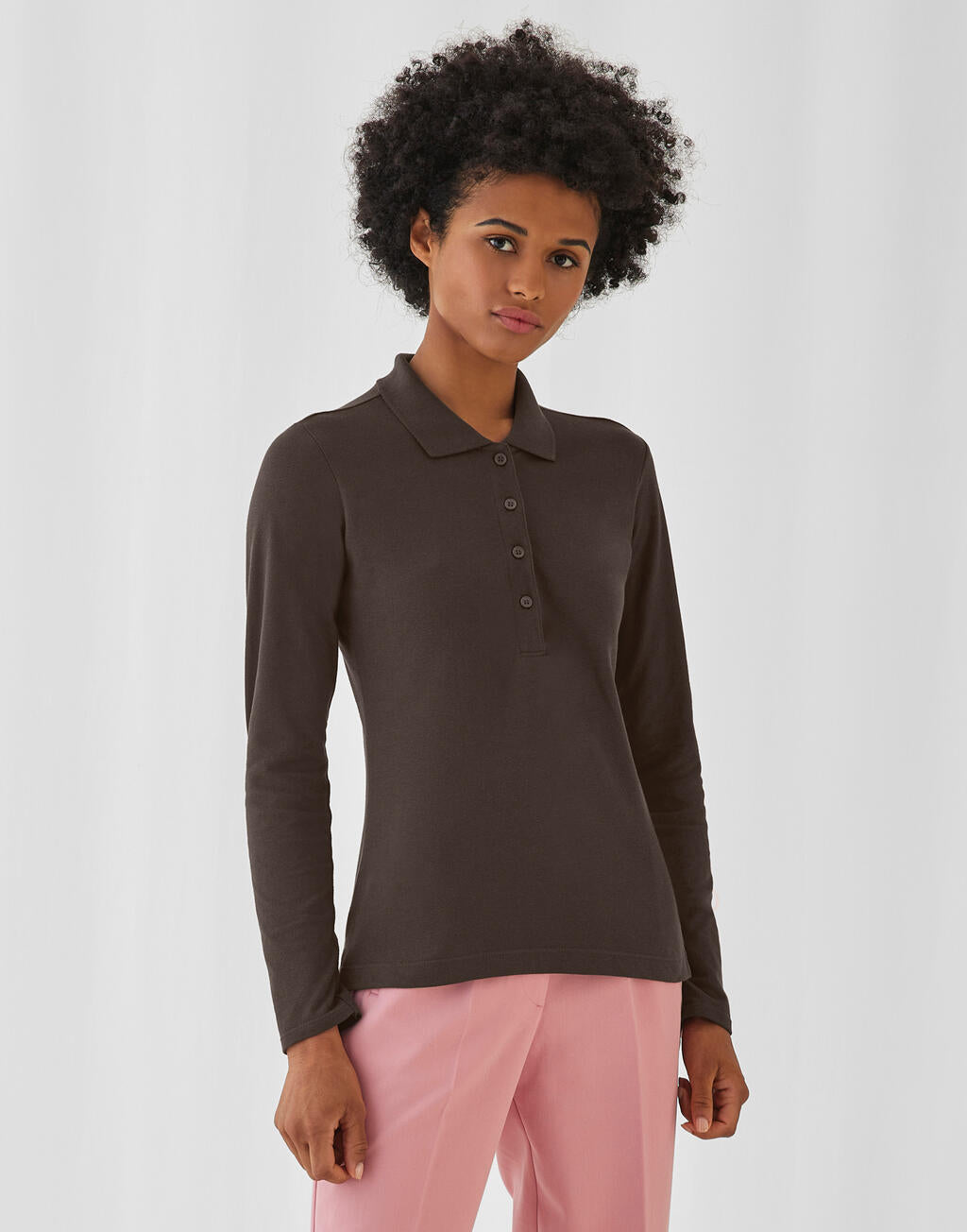  Safran Pure LSL/women Polo in Farbe White