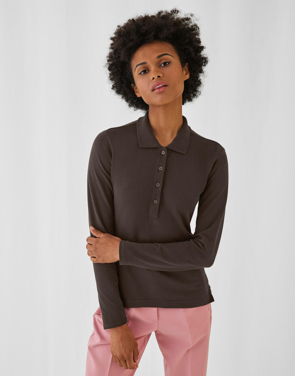  Safran Pure LSL/women Polo in Farbe White