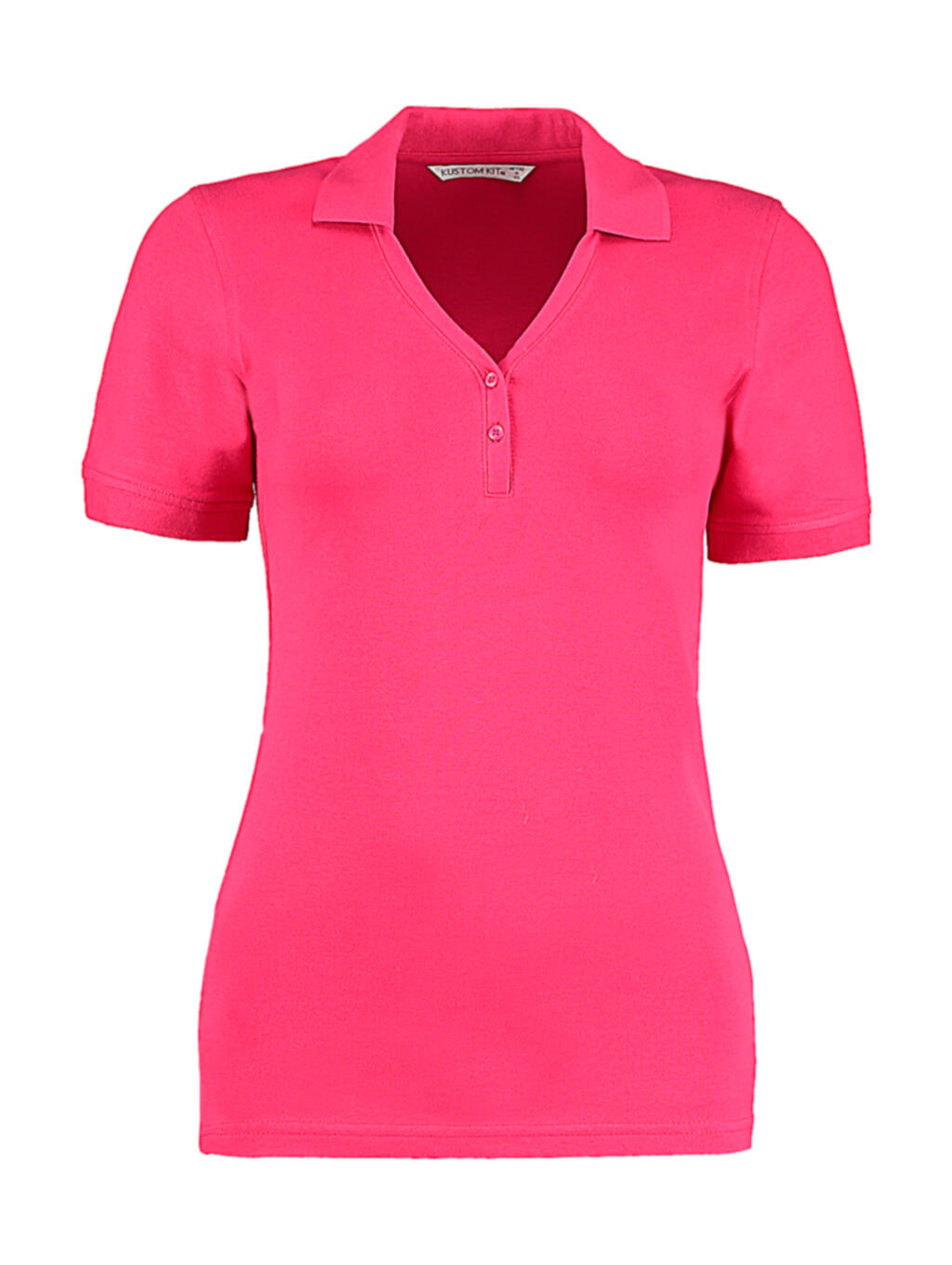  Women's Regular Fit Comfortec® V Neck Polo in Farbe Raspberry