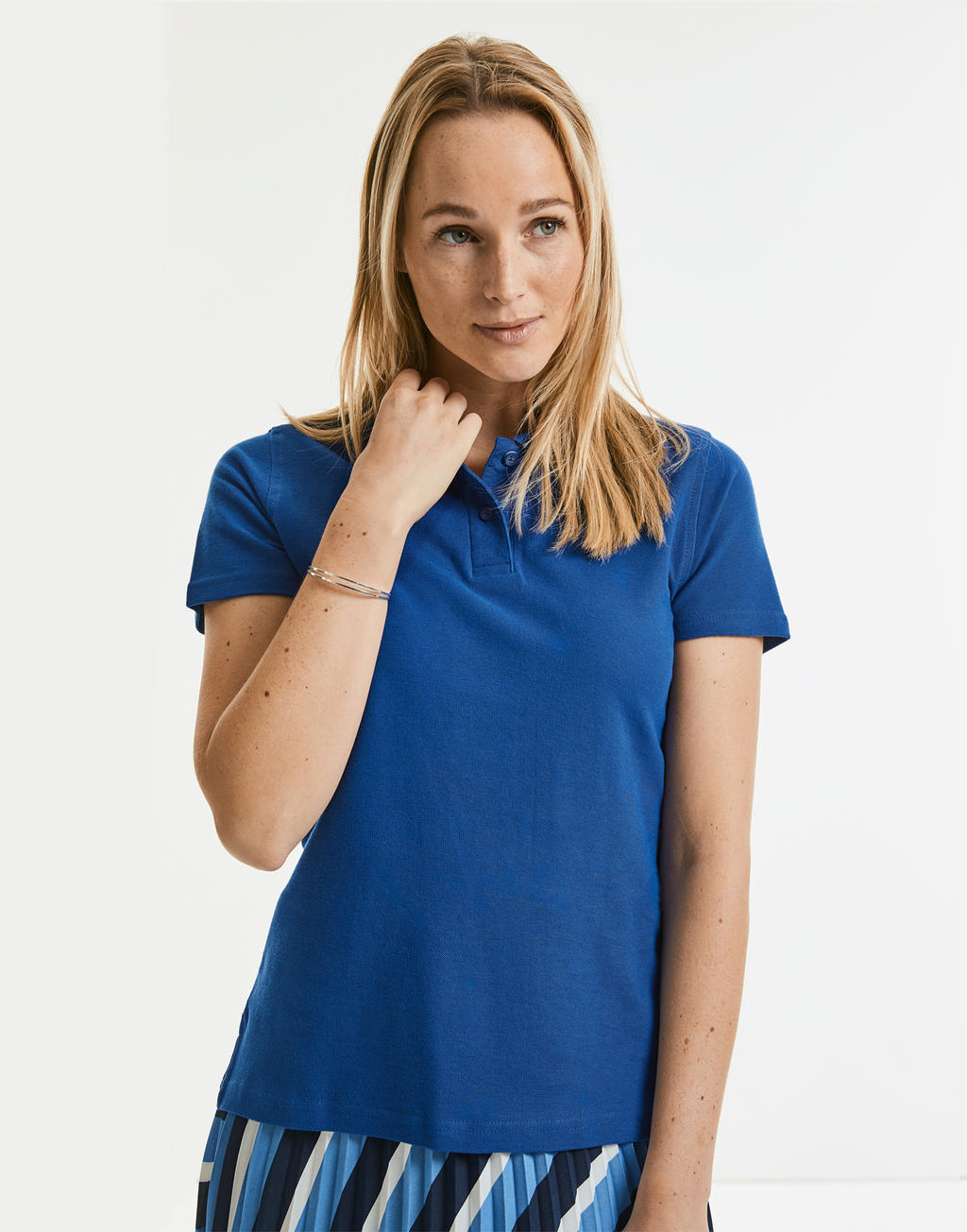  Ladies' Ultimate Cotton Polo in Farbe White