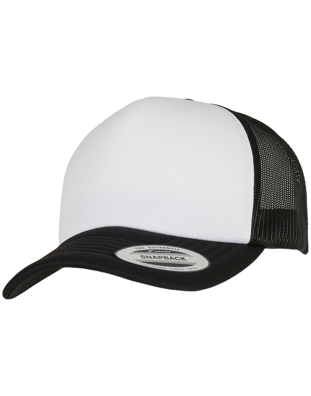 Classic Curved Foam Trucker Cap – White Front - ShirtStore