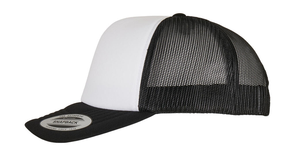 Classic Curved Foam Trucker Cap – White Front - ShirtStore