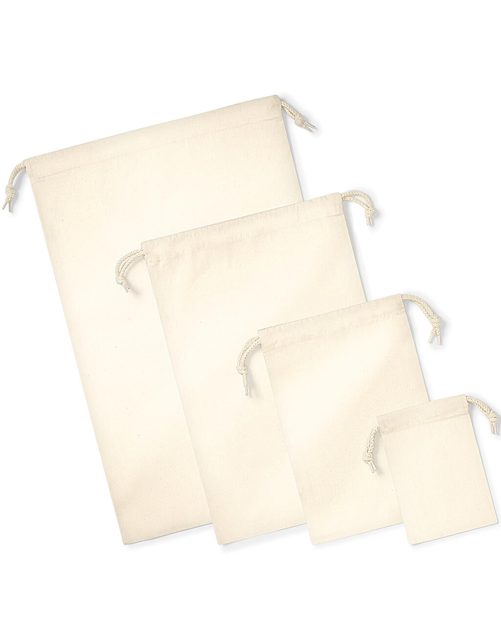  Organic Premium Cotton Stuff Bag in Farbe Natural