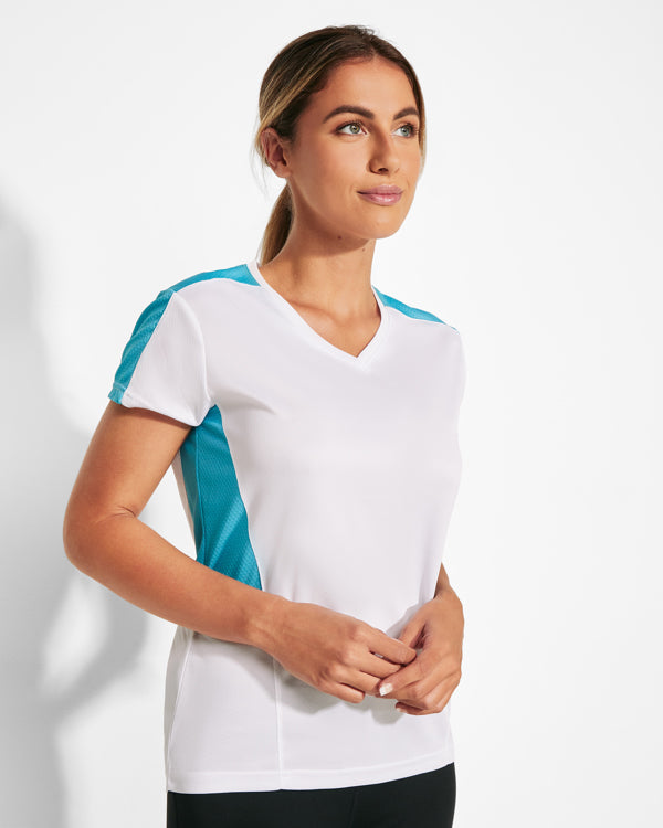 T-Shirt Suzuka  in Farbe White/Turquoise