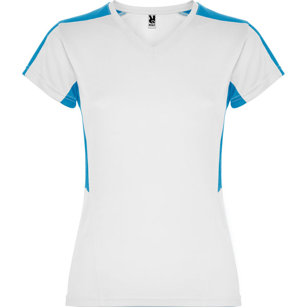 T-Shirt Suzuka  in Farbe White/Turquoise